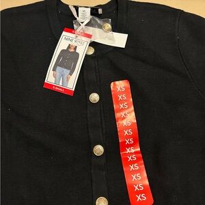 NWT Nine West Black Sweater with Gold Buttons XS